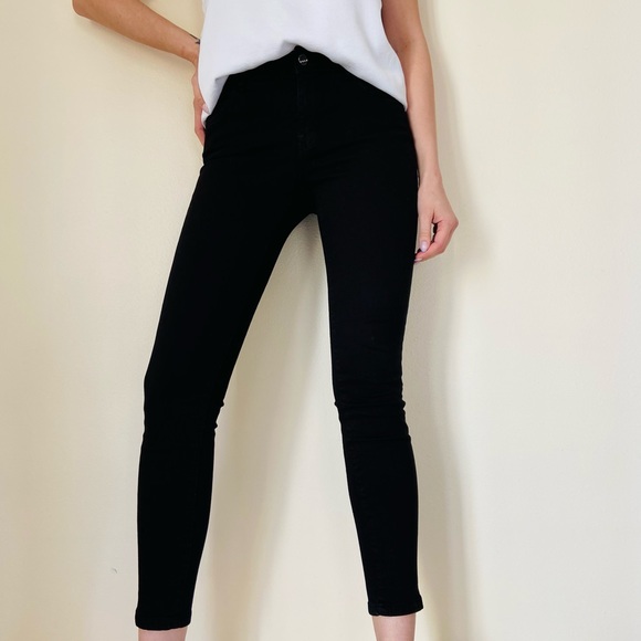 Zara Z1975 BLACK SKINNY JEWEL BUTTON JEANS - Picture 2 of 16